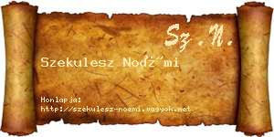 Szekulesz Noémi névjegykártya